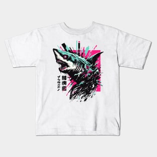 Cyber shark horror japanese Kids T-Shirt